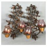 Metal Floral Wall Candle Sconces