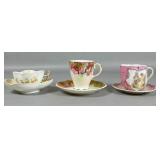 Three Porcelain Demitasse Cup and Saucer Sets