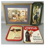 Coca-Cola Tin Trays and Advertising Signs Lot