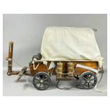 Wood Model Covered Wagon with Cloth Canopy