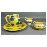 Beatty Pottery Yellow Floral Ceramic Set