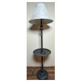 Black Floor Lamp with Tray Table and Shade