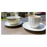 Limoges and Molded Porcelain Teacup Sets