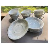 English Garden Fine China Cups and Saucers