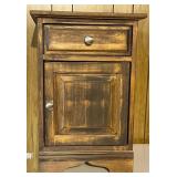 Wooden Nightstand with Drawer and Door