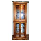 Wood and Glass Lighted Display Cabinet