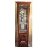 Wood and Glass Display Cabinet with Shelves