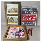 Coca-Cola Memorabilia Lot with Prints, Sign,