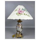 Porcelain Table Lamp with Floral and Humming