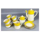 Japanese Yellow Banded Ceramic Tea Set