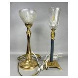 Glass and Brass Table Lamps