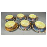 Hand Painted Trico Japan Tea Cups and Saucers