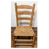 Wood Ladder Back Chair with Woven Seat