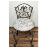 Metal Vanity Chair with Upholstered Seat