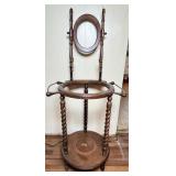 Wood Smoking Stand with Mirror Frame