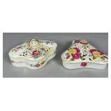 Floral Porcelain Lidded Boxes
