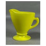 Yellow Glass Creamer with Footed Base