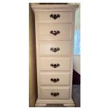 Tall Wood Chest with Six Drawers