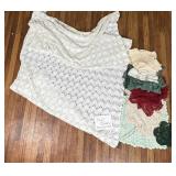 Crocheted Full/Queen Bedspread and Doilies