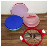 Plastic Pie Carriers and Apple Slicer Set