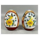 Cloisonnï¿½ Enamel Egg-Form Salt and Pepper Shk