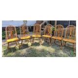 6 Oak Windsor-Style Side Chairs