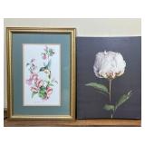 Framed Carolyn Shores Wright Print and Floral