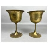 Brass Goblets with Decorative Rims
