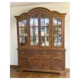 Glass Door China Cabinet with Wood Frame