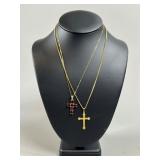 Gold-Tone Cross Pendant Necklaces