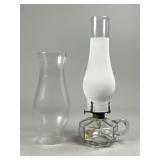 Hexagonal Glass Oil Lamp with Two Chimneys