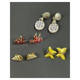 Clip-On Earrings, Lot of Four Pairs
