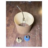 Lamp Base With Burlap Shade and Two Mini Shades