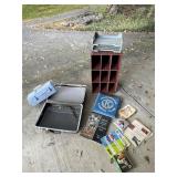 Books, Samsonite Case, Organizers