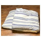 Striped Comforter with Blue and White Pattern
