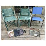 Outdoor Chairs and Barbecue Tools Lot
