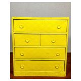Yellow Faux Leather Wrapped Chest of Drawers