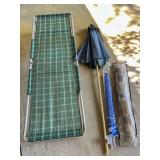 Outdoor Reclining Cot, Parasol, Wilson & Fisher Ha