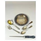 Rogers Silver Plate Serving Utensils and Plate