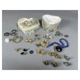 Costume Jewelry and Heart Box