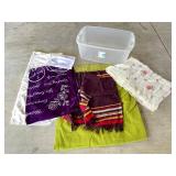 Blankets, Throw, and Plastic Storage Bin