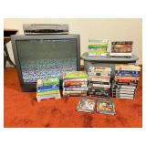 Philips 27-Inch CRT TV, VCR, and VHS Tape Lot