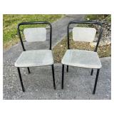 Metal Frame Chairs with Upholstered Seats