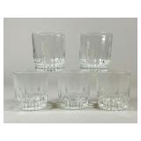 5 Cut Glass Whiskey Tumblers