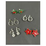 Clip-On Earrings Lot, Set of Five