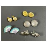 Cufflinks and Clip-On Earrings Set