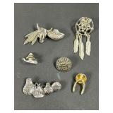 Silver and Metal Lapel and Hat Pins