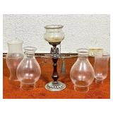 Glass Lamp Chimneys and Oil Lamp