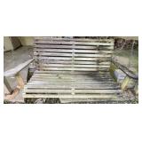 Wood Porch Swing and Metal-Framed Glider Bench