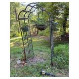 Metal Garden Arbor with Grape Motif Panels